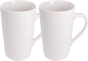 2 Pack 16 OZ Coffee Cup Simple Pure White Ceramic Cup Plain Large Tall White Ce - Picture 1 of 9