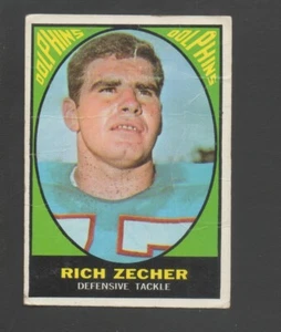 1967 Topps Football Card #87 Rich Zecher-Miami Dolphins Poor Card - Picture 1 of 1