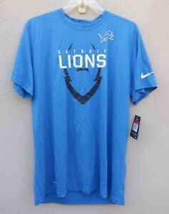 Nike Detroit Lions Men's Blue Athletic Cut Training Shirt - Large L