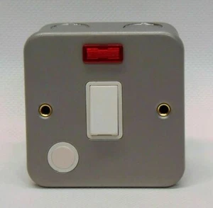 Interruttore elettrico SuperSwitch 20 A DP doppio polo 250 V neon flessibile rivestito in metallo grigio - Foto 1 di 6