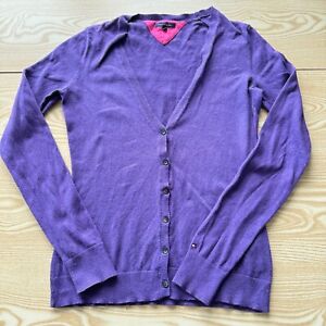 Tommy Hilfiger Small Cardigan Womens Purple Long Sleeve Buttoned Fashion Designs