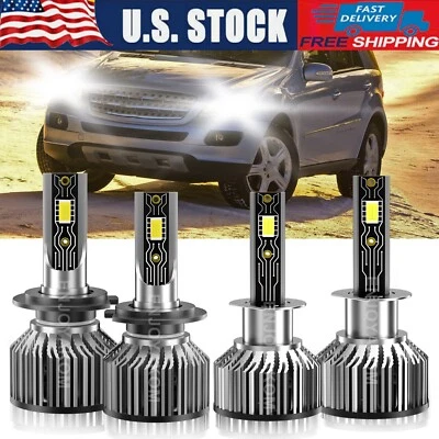 Combo de faros LED de haz alto bajo para Mercedes-Benz ML320 1998 H1 H7 Foto 1 de 4