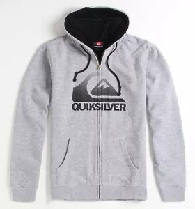 Quiksilver Herren Sherpa hellgrau Reißverschluss Hoodie Sweatshirt Jacke neu mit Etikett - Bild 1 von 1