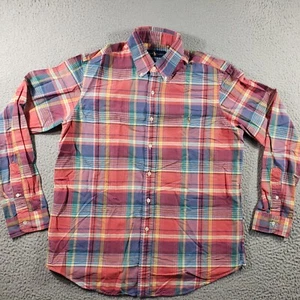 Camisa Ralph Lauren Para Hombre Grande Roja Azul A Cuadros Manga Larga Abotonada Algodón Informal - Imagen 1 de 11