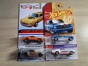 Hot wheels bundle x 4 1960's Ford Mustang muscle cars rare new on picture cards - Picture 1 of 14