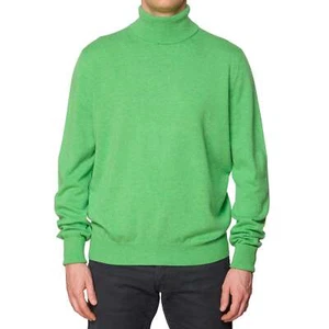 VANNUCCI Milano Light Green Loro Piana 2/28 Knit Turtleneck Sweater EU 56 US XXL - Picture 1 of 6