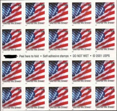 US #3549a MNH Booklet 2001 Flag Stars and Stripes United We Stand [B3333 BC170] - Image 1 of 2
