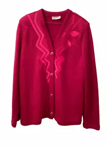 Vintage Philippe Marques Womens Sz 14 Pink Cardigan Blazer Jacket Shoulder Pads - Picture 1 of 10