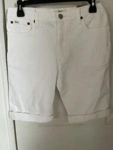 New Polo RL Boys Sullivan Slim Stretch Denim Shorts In White Color (Size 20). - Picture 1 of 6