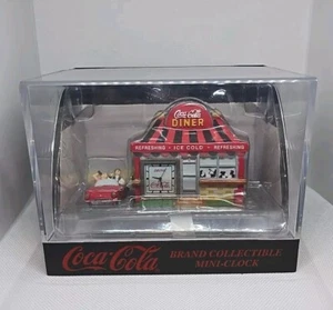 Coca Cola Brand Collectible Mini Clock Retro Drive Thru Diner - Picture 1 of 5