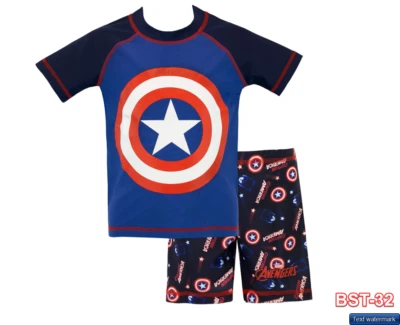 Juego de natación de dos piezas Capitán América para niños Marvel talla 4 azul Foto 1 de 4