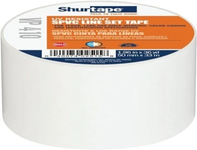 Shurtape VP 410 Colored Line Set and Marking Tape, White 50mm x 33 Meters