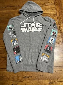 STAR WARS Characters men S Gray Pullover Hoodie Lucas Film Ltd U9 - Picture 1 of 7
