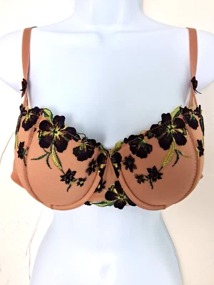 Sujetador Adore Me Floral Apliques Tostado Push Up Acolchado Con Aros Talla 38 D Coqueta Foto 1 de 4