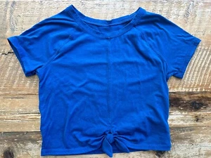 EUC Lilly Pulitzer Girls Athletic Blue Navy Knot Tie Top Size L (8-10) - Picture 1 of 7
