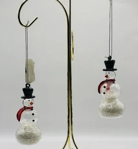Bellissimo Pupazzo di Neve in Vetro Filato Decorazione Albero di Natale 3" - Foto 1 di 5