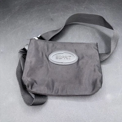 Винтажный Espirit черный пояс сумка сумочка с молнии карман EUC 90-х Y2K - Изображение 1 из 4