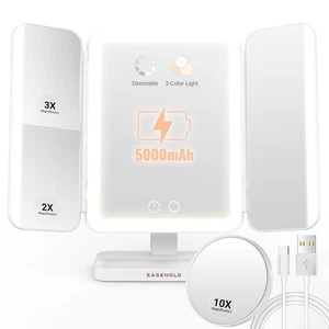 Espejo de Maquillaje Iluminado con Aumento, Espejo de Maquillaje con Luces, 2X 3X 10... - Imagen 1 de 8