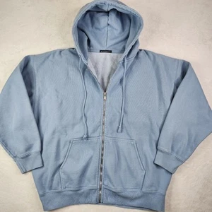 Brandy Melville Oversized Hoodie Full Zip Heavyweight Sweatshirt Light Blue - Picture 1 of 9