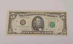1988-A $5 Federal Reserve Note Green Seal St. Louis Fr. 1980H - Picture 1 of 2