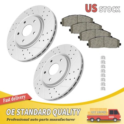 Front Drilled Brake Rotors And Brake Pad For Dodge Grand Caravan Journey RAM	C/V - Image 1 of 4