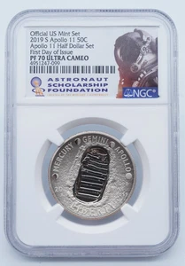 2019 S Apollo 11 Clad 50c Half Dollar NGC PF 70 Ultra Cameo - .175 C2296 - Picture 1 of 4