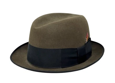 Vintage Towncraft Whippet Style Fur Felt Fedora Hat Gentlemans Olive Green Sz 7 - Image 1 of 4