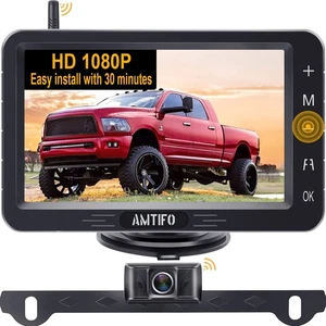 Wireless Backup Camera Touch Key - 5 Inch Split Screen Monitor Truck Rear Vie... - Bild 1 von 9
