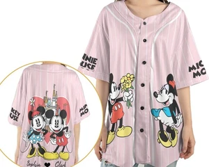 Camiseta deportiva de béisbol personalizada de Mickey y Minnie Mouse para pareja aniversario - Imagen 1 de 3