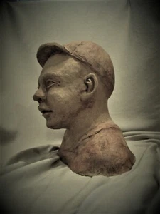 Studiokeramik Skulptur signiert Büste eines Kindes Junge Original Kunst - Bild 1 von 5