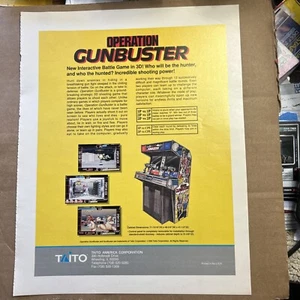 Giant Original 13-10" 1992 Operación Gunbuster TAITO Arcade Videojuego AD FLYE - Imagen 1 de 2