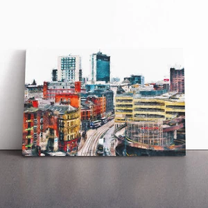 Immagine poster incorniciato arte da parete skyline tela The Manchester - Foto 1 di 7