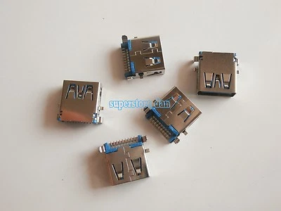 2X USB 3.0 Female Type-A 9 Pin SMT SMD Panel Mount DIP USB Connector 90° Legs - Image 1 of 4