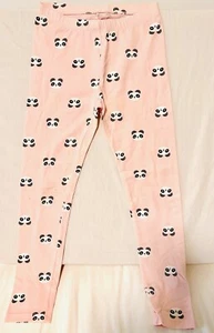 Girls Leggings Size 10 12 PANDA Large Pants Stretchy Pink Black White Cat & Jack - Picture 1 of 3