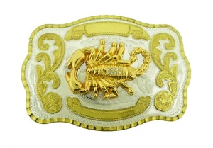 Scorpion Belt Buckle Gold Silver Metal Rodeo Texas Style Western Big Large New - Picture 1 of 4