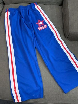 Pantalones deportivos vintage estilo rasgar Sean John XXL, azul blanco y rojo Foto 1 de 4