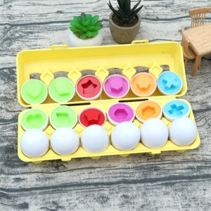 12 Pcs Geometrische Formpassungsspielzeuge Kinder Spielen Passende Eier - Bild 1 von 12