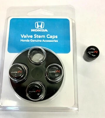 Juego de cuatro (4) tapas de vástago de válvula negras de plástico genuino OEM Honda tipo R Foto 1 de 2