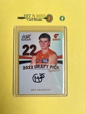 2023 AFL Legacy Copper Draft Pick Signature Max Gruzewski #46/175 GWS