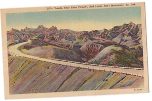 LANDS THAT TIME OLVIDOT Badlands Na'tl Monument South Dakota Postal SD Lino - Imagen 1 de 2