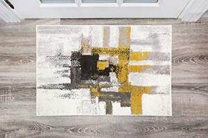 Rugshop Contemporary Modern Abstract Area Rug 2' x 3' Gold