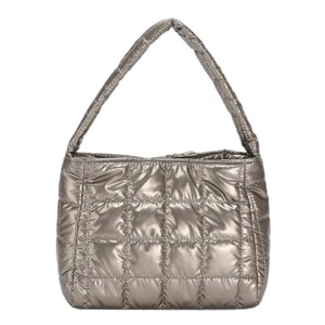 Quilted Women Handbag Fashion Plaid Cotton Tote Bag Soft for Travel (Champagne) - Picture 1 of 11