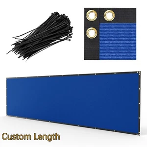Outdoor Privacy Mesh Fence Screen Cover 11ft Tall Zip-Ties Included Blue Garden - Picture 1 of 7
