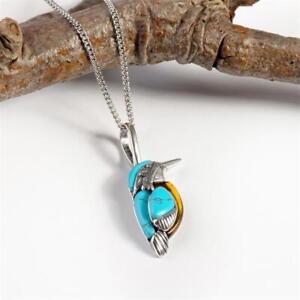 Colorful Hummingbird Shiny Rhinestone Pendant Necklace Jewelry Gift For Women
