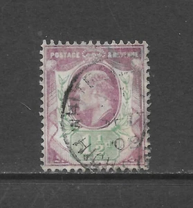 GREAT BRITAIN SCOTT 129 USED FINE - 1902 1.5p VIO & GRN ISSUE (Y) - EDWARD VII - Picture 1 of 2