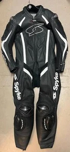 Spyke Blaster Herren Einteiler Motorrad Lederkombi Schwarz Weiß EU 50 UK 40 - Bild 1 von 7