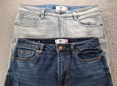 LOT OF 2 Cabi Jeans Womens 8 Blue Higher Straight Dark Light Wash Preppy 32x29 - Image 1 of 4