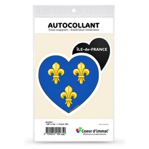 Sticker autocollant Coeur J'aime l'Ile-de-France - Blason - Picture 1 of 6