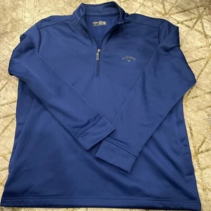 Callaway Herren Jacke Gr. XL 1/4 Zip blau Fleece gefüttert Taschen Pullover - Bild 1 von 4
