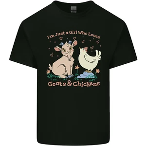 A Girl Who Loves Goats Chickens Farmer Mens Cotton T-Shirt Tee Top - Picture 1 of 110